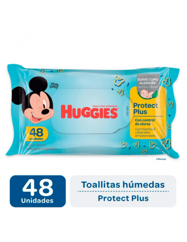 HUGGIES PROTECT PLUS MICKEY x 48 toallas
