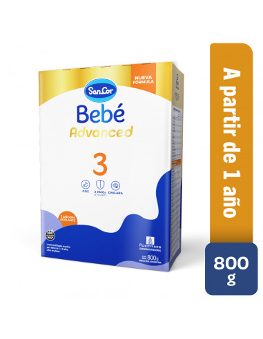 SANCOR BEBE 3 ADVANCED estuche x 800 g