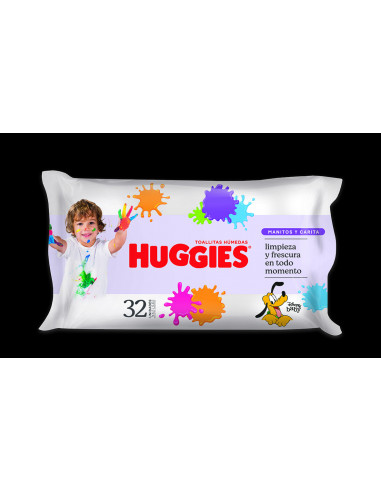 HUGGIES  MANITOS Y CARITA  x 32...