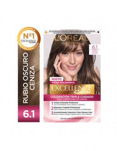 Kit Tintura Excellence Creme Tono 6.1...