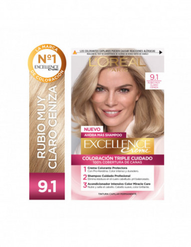 Kit Tintura Excellence Creme Tono 9.1...
