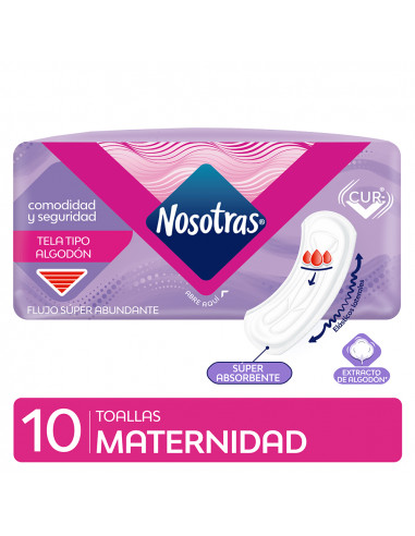 Nosotras Toalla Maternidad x 10 Unidades Nosotras Toalla Maternidad x 10 Unidades